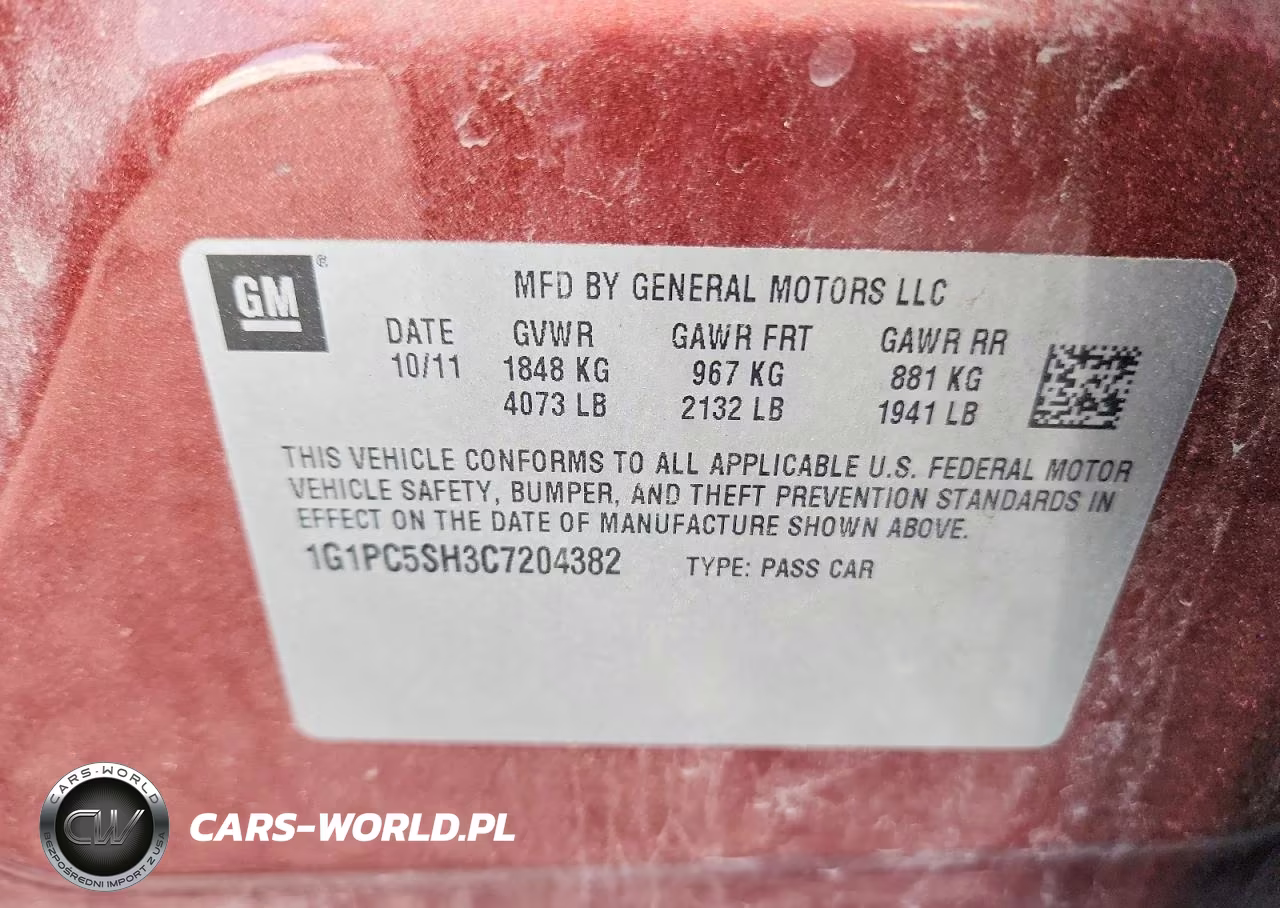 2012 Chevrolet Cruze Ls VIN:1G1PC5SH3C7204382 - 12