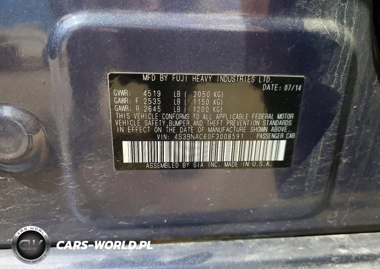 2015 Subaru Legacy 2.5I Premium VIN:4S3BNAC60F3008591 - 12