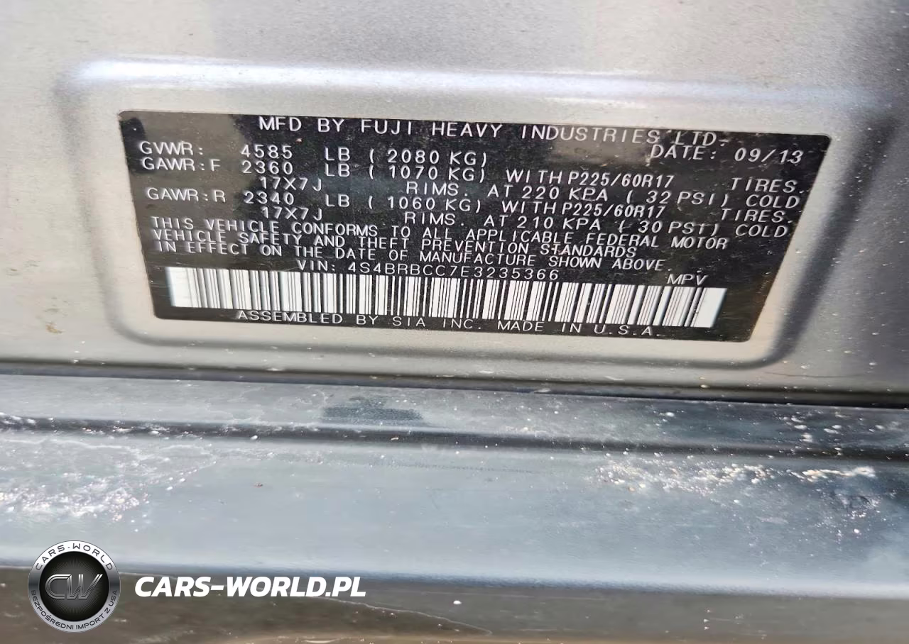 2014 Subaru Outback 2.5I Premium VIN:4S4BRBCC7E3235366 - 13