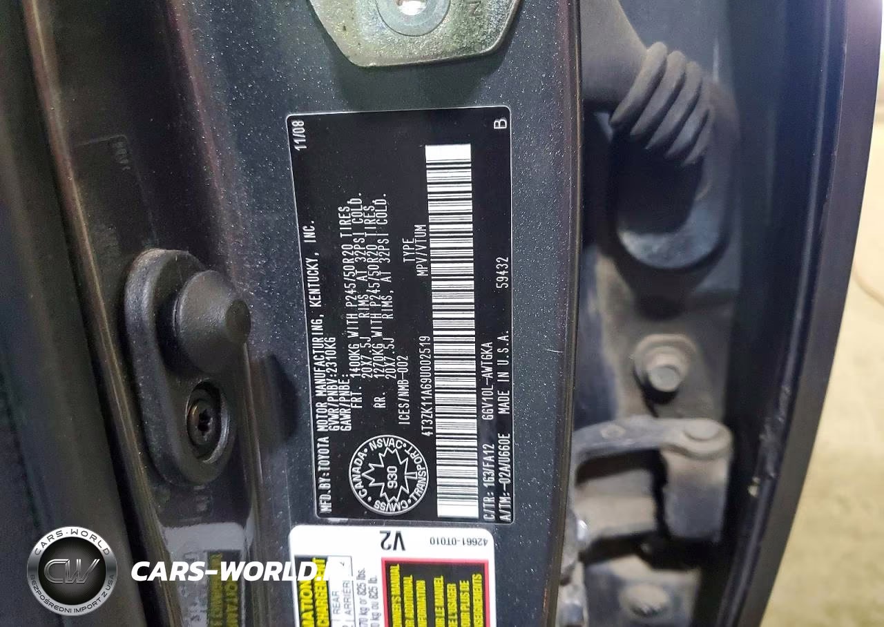 2009 Toyota Venza Fwd V6 VIN:4T3ZK11A69U002519 - 13