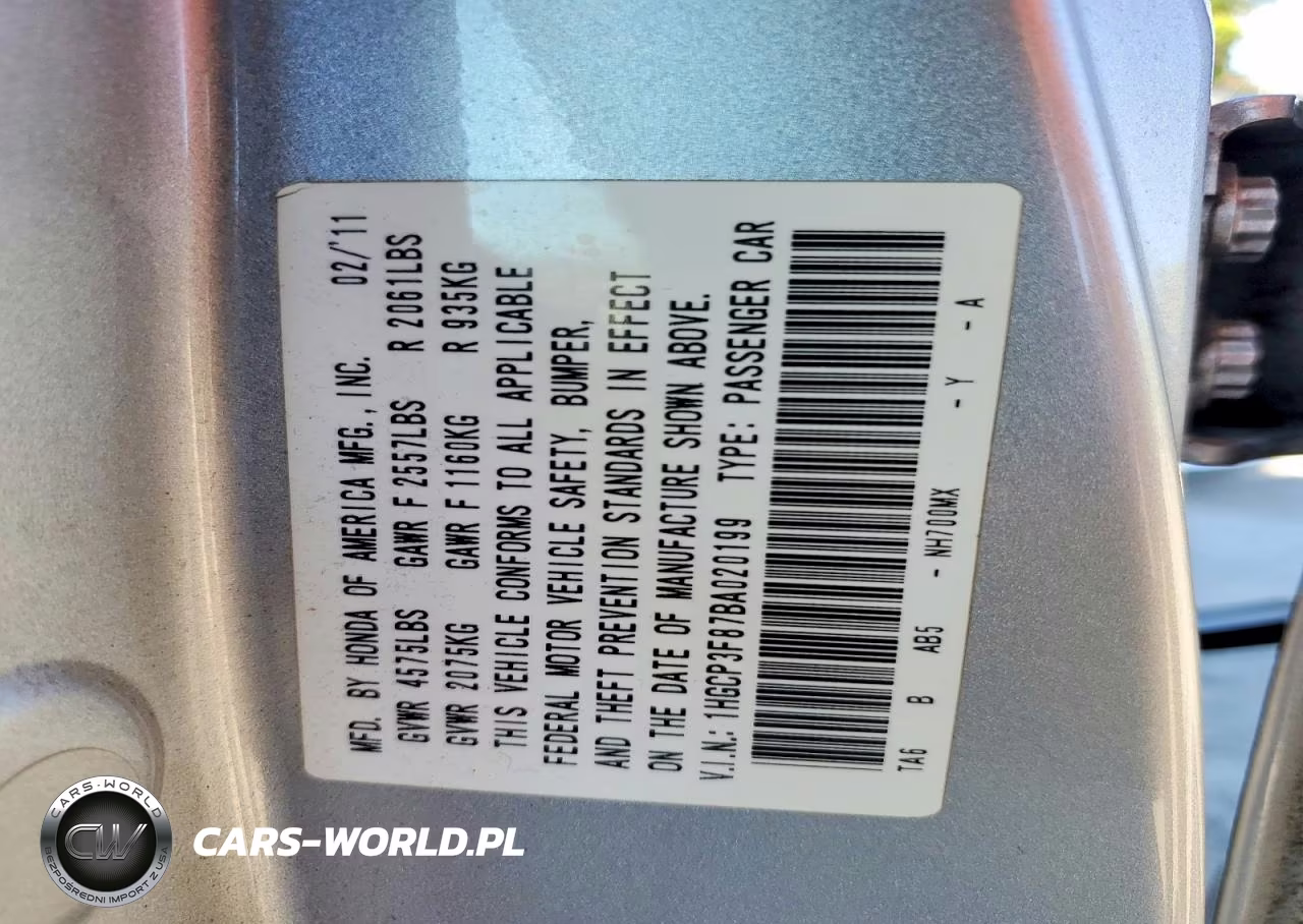 2011 Honda Accord Exl VIN:1HGCP3F87BA020199 - 13