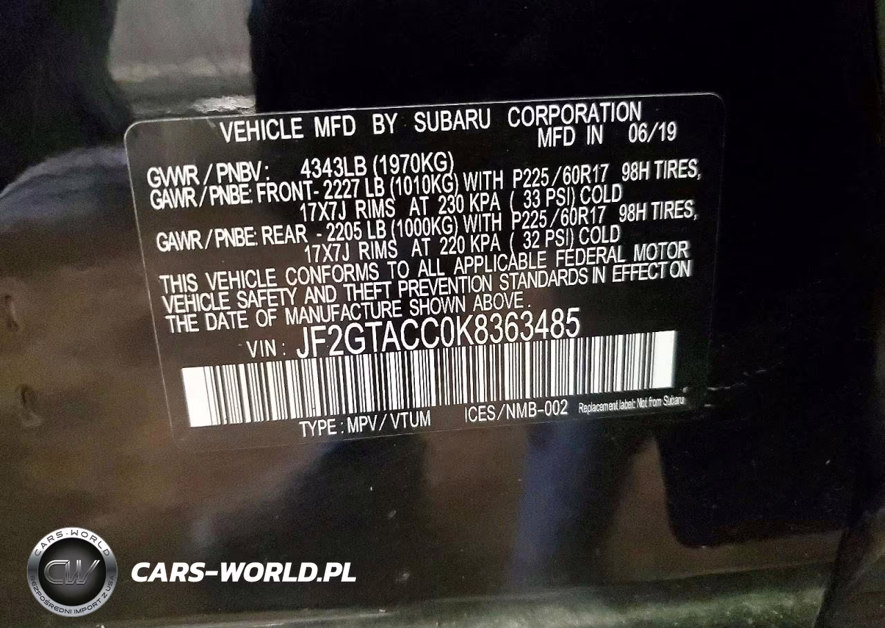 2019 Subaru Crosstrek Premium VIN:JF2GTACC0K8363485 - 14