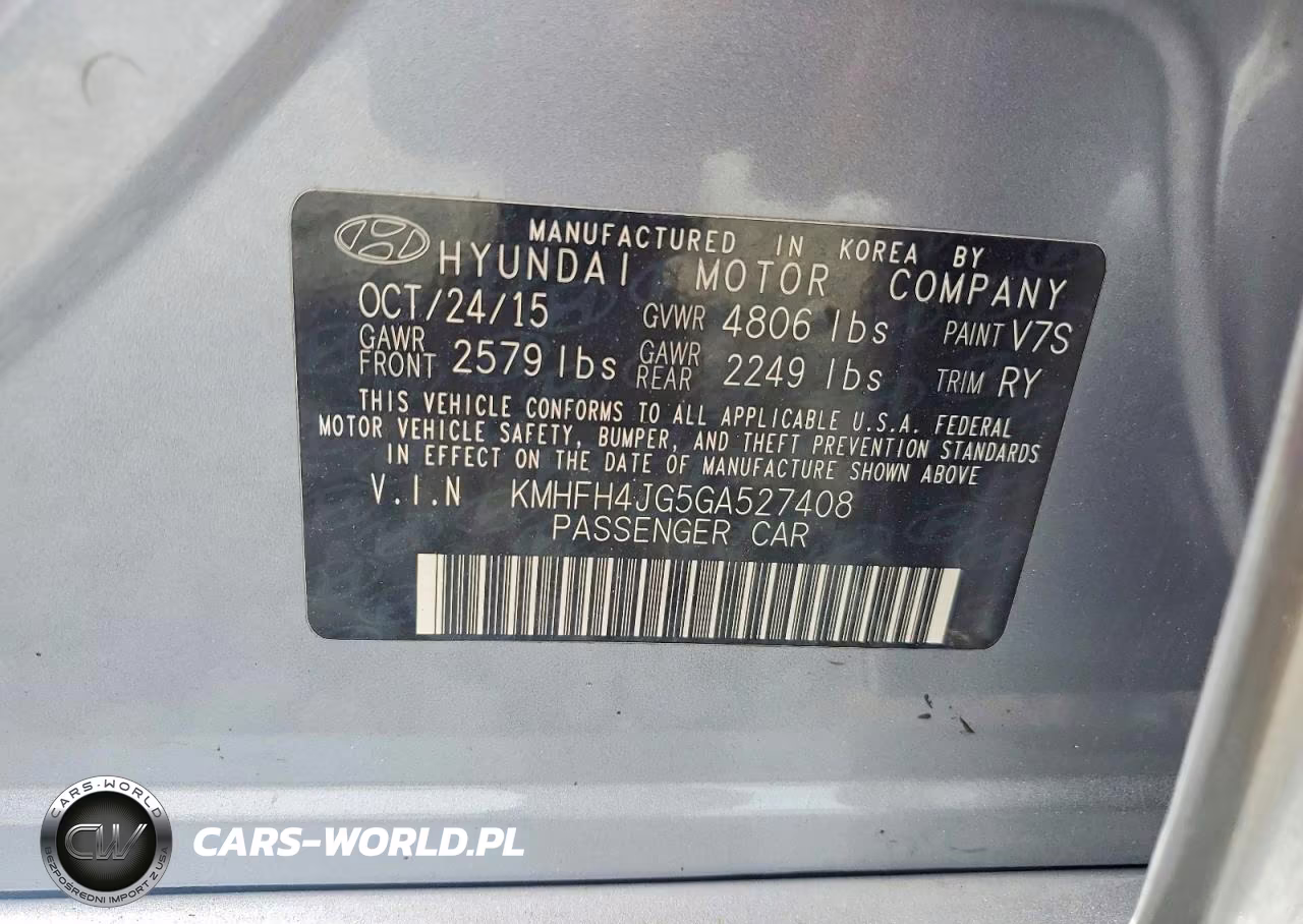 2016 Hyundai Azera Limited VIN:KMHFH4JG5GA527408 - 12