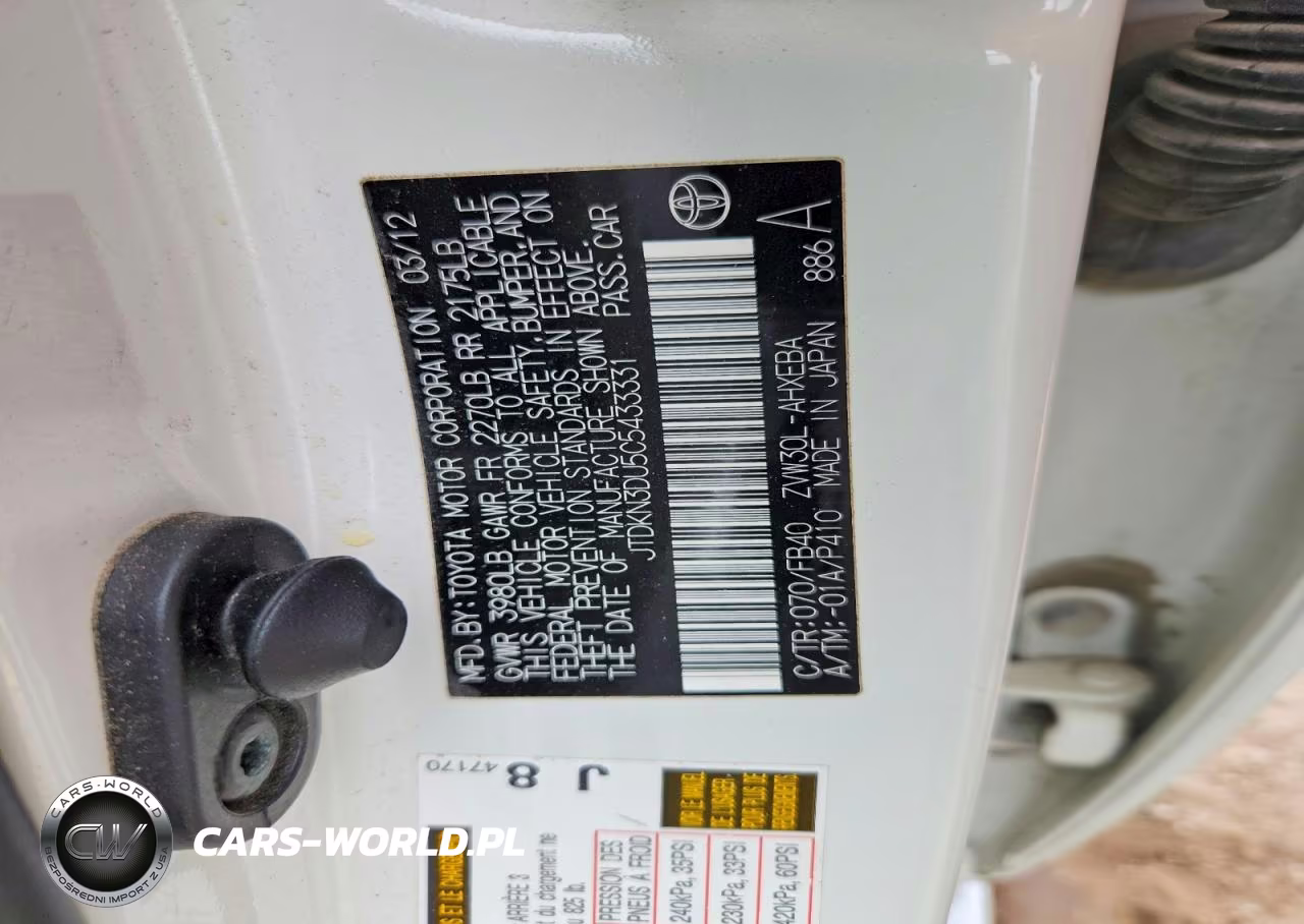 2012 Toyota Prius Three VIN:JTDKN3DU5C5433331 - 12