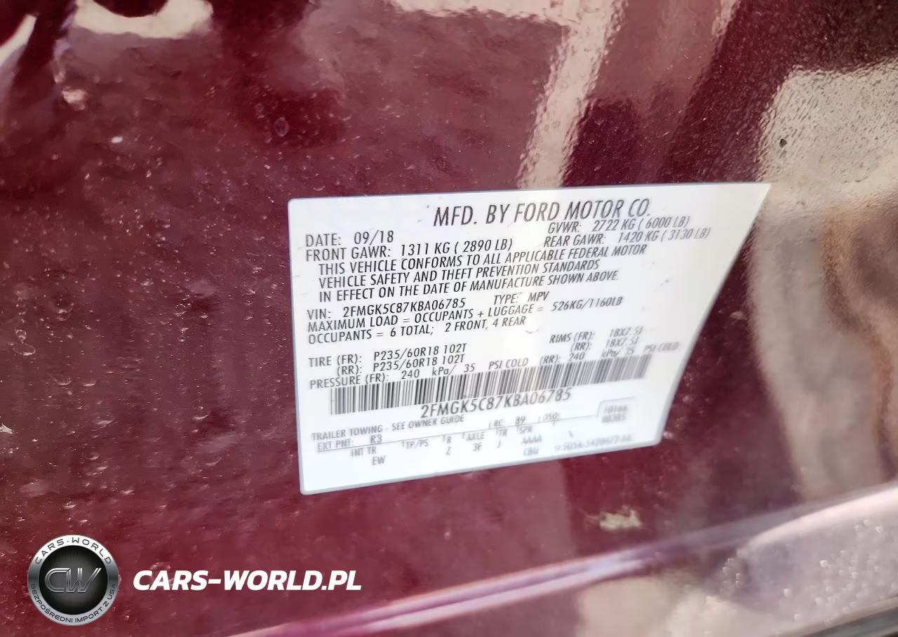 2019 Ford Flex Sel VIN:2FMGK5C87KBA06785 - 13