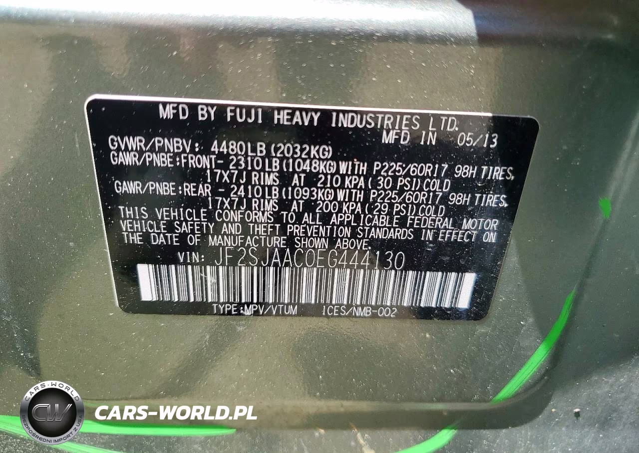 2014 Subaru Forester 2.5I VIN:JF2SJAAC0EG444130 - 13