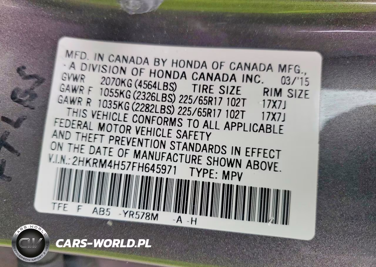 2015 Honda Cr-V Ex VIN:2HKRM4H57FH645971 - 13