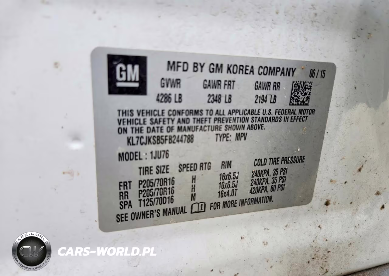 2015 Chevrolet Trax Ls VIN:KL7CJKSB5FB244788 - 14