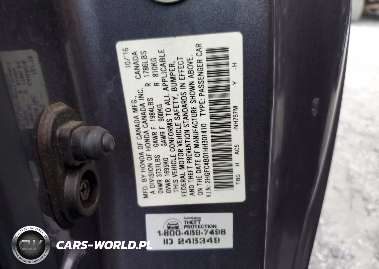 2017 Honda Civic Lx VIN:2HGFC4B01HH301410 - 12