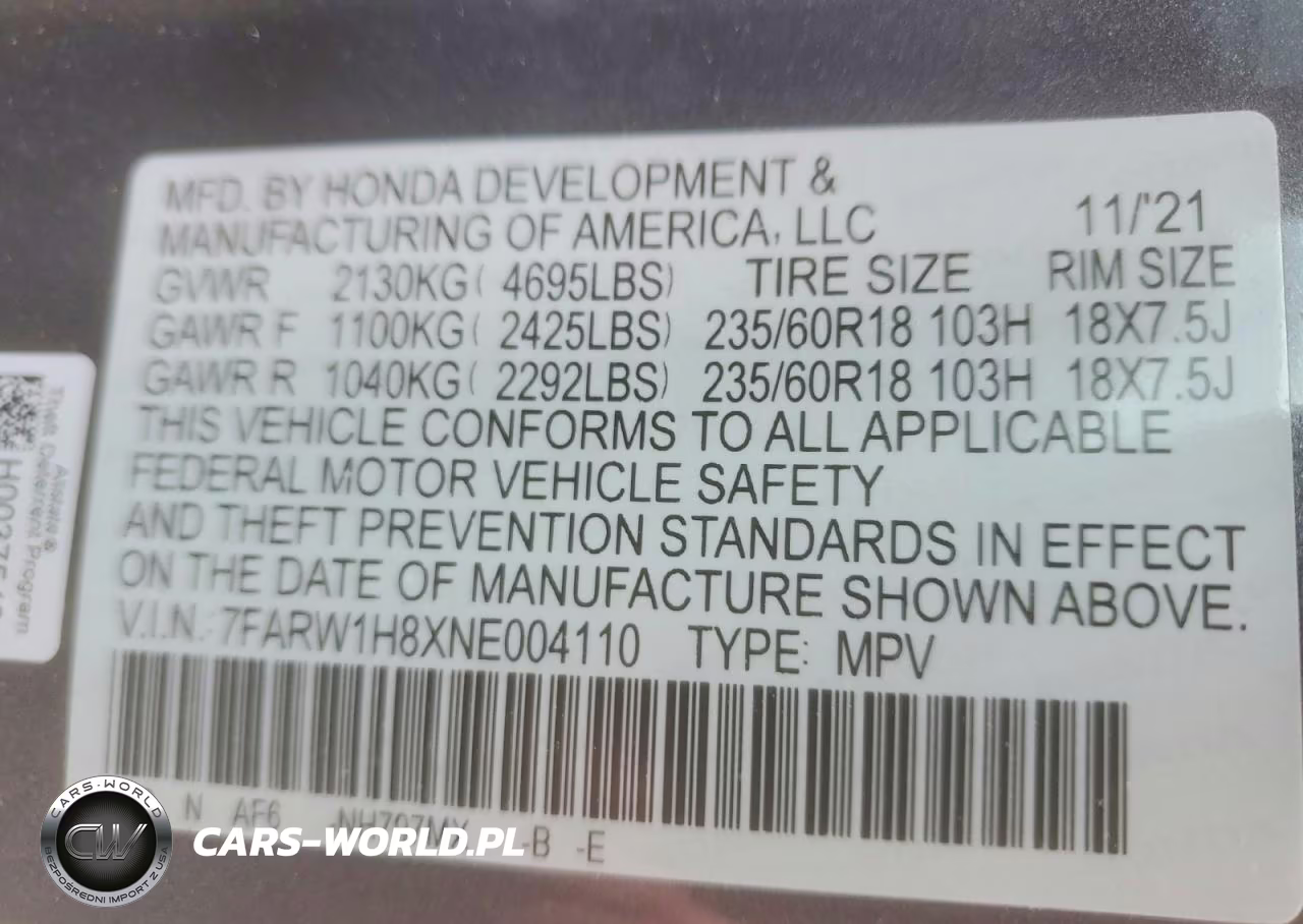 2022 Honda Cr-V Exl VIN:7FARW1H8XNE004110 - 14