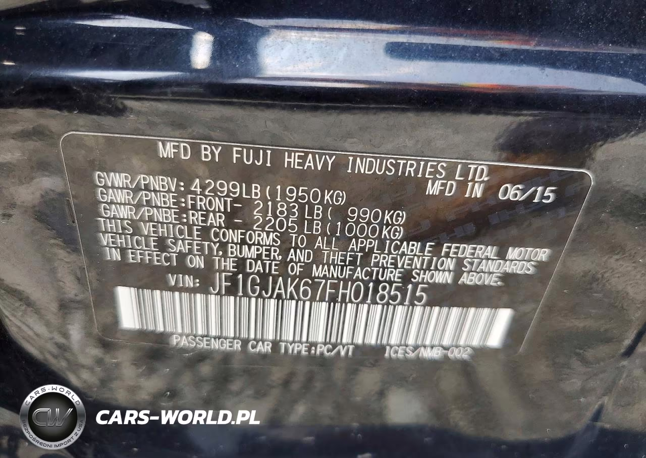 2015 Subaru Impreza Premium Plus VIN:JF1GJAK67FH018515 - 12