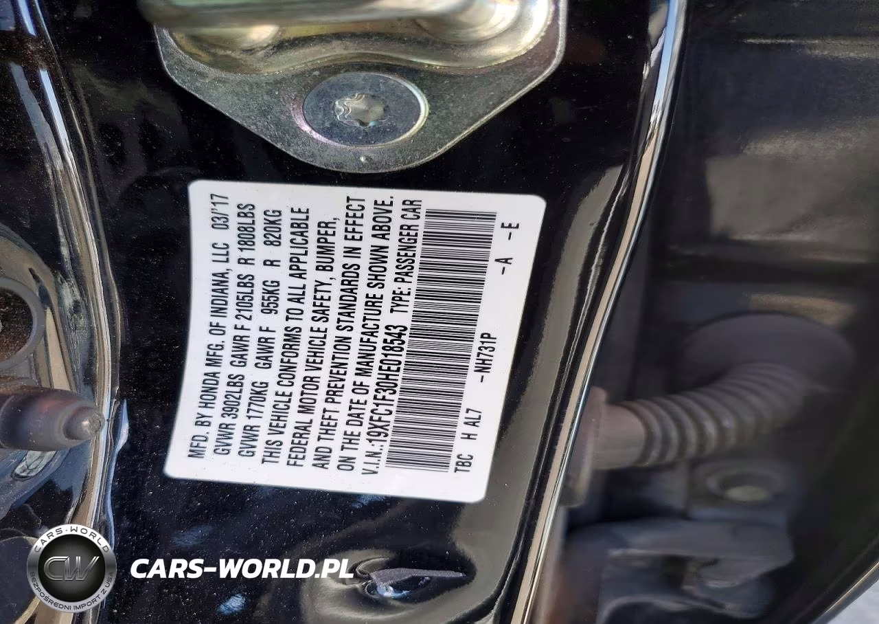 2017 Honda Civic Ex VIN:19XFC1F30HE018543 - 12