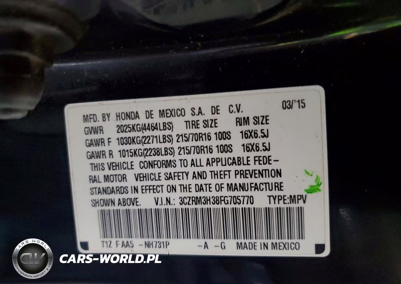 2015 Honda Cr-V Lx VIN:3CZRM3H38FG705770 - 13