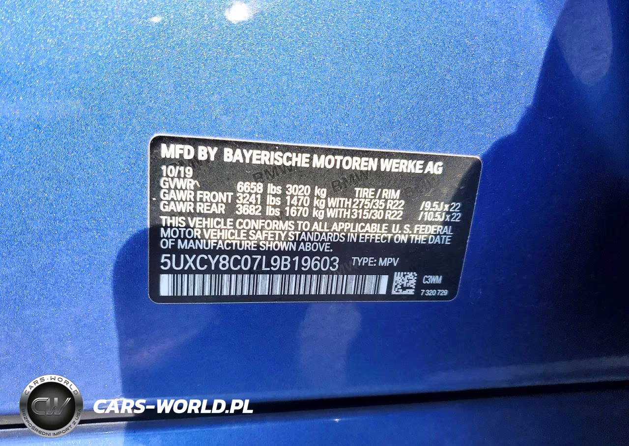 2020 BMW X6 M50I VIN:5UXCY8C07L9B19603 - 14