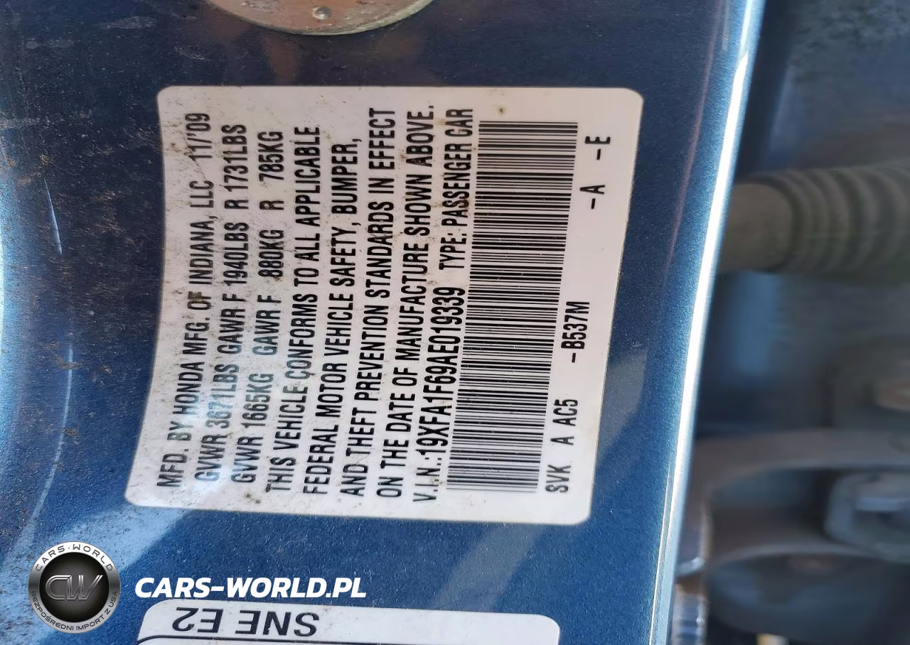 2010 Honda Civic Lx-S VIN:19XFA1F69AE019339 - 13