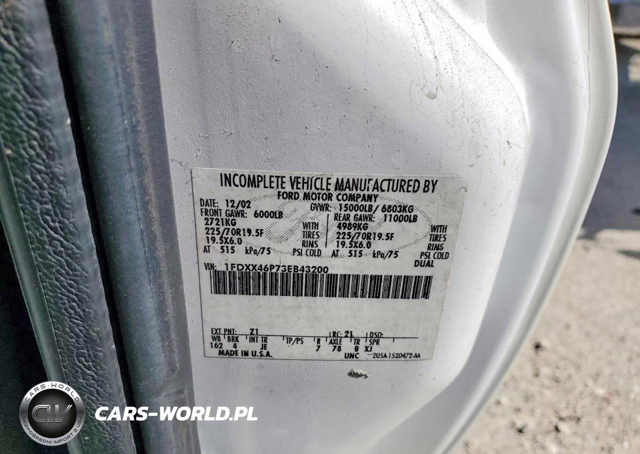 2003 Ford F450 Super Duty VIN:1FDXX46P73EB43200 - 12