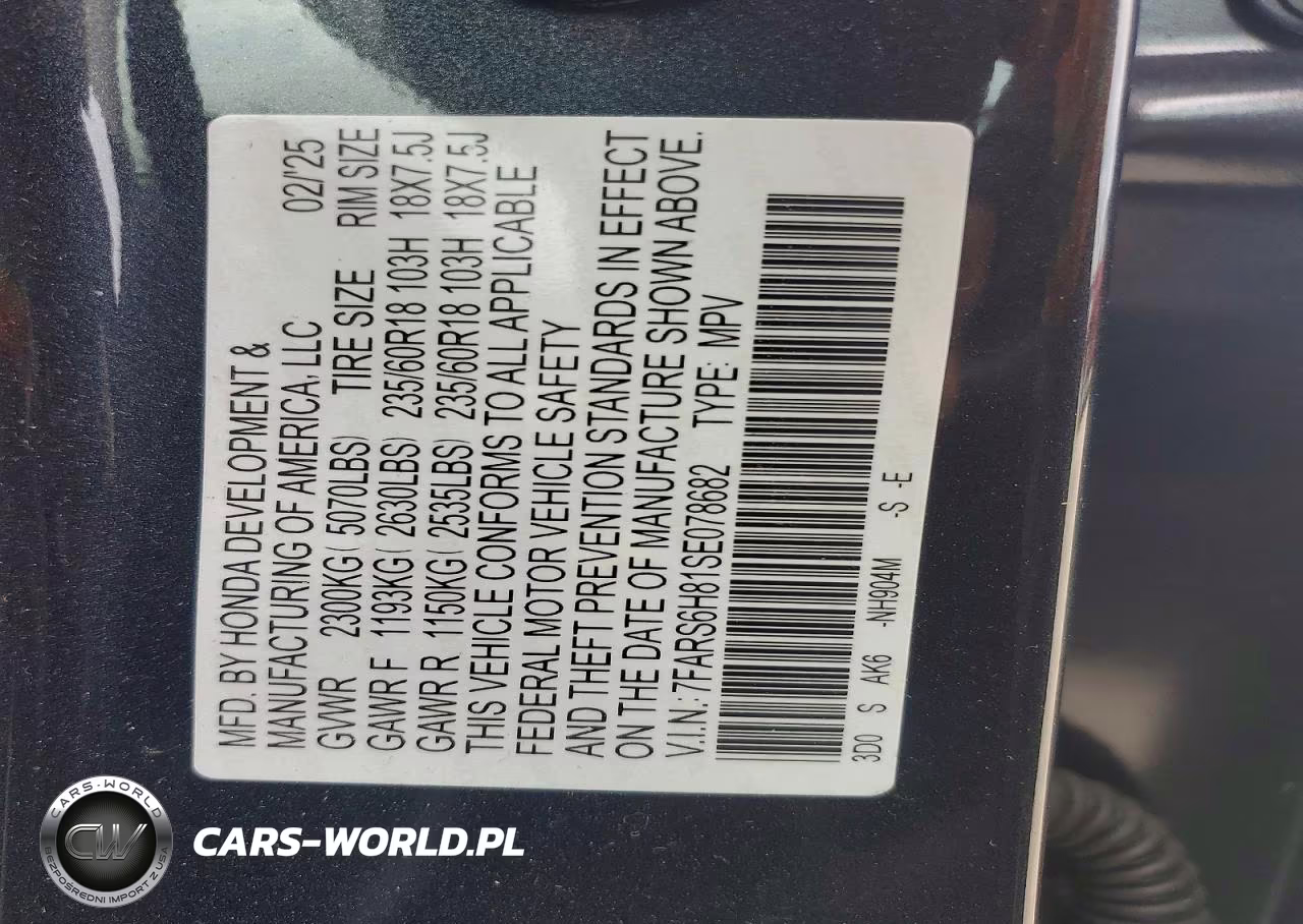 2025 Honda Cr-V Sport-L VIN:7FARS6H81SE078682 - 13