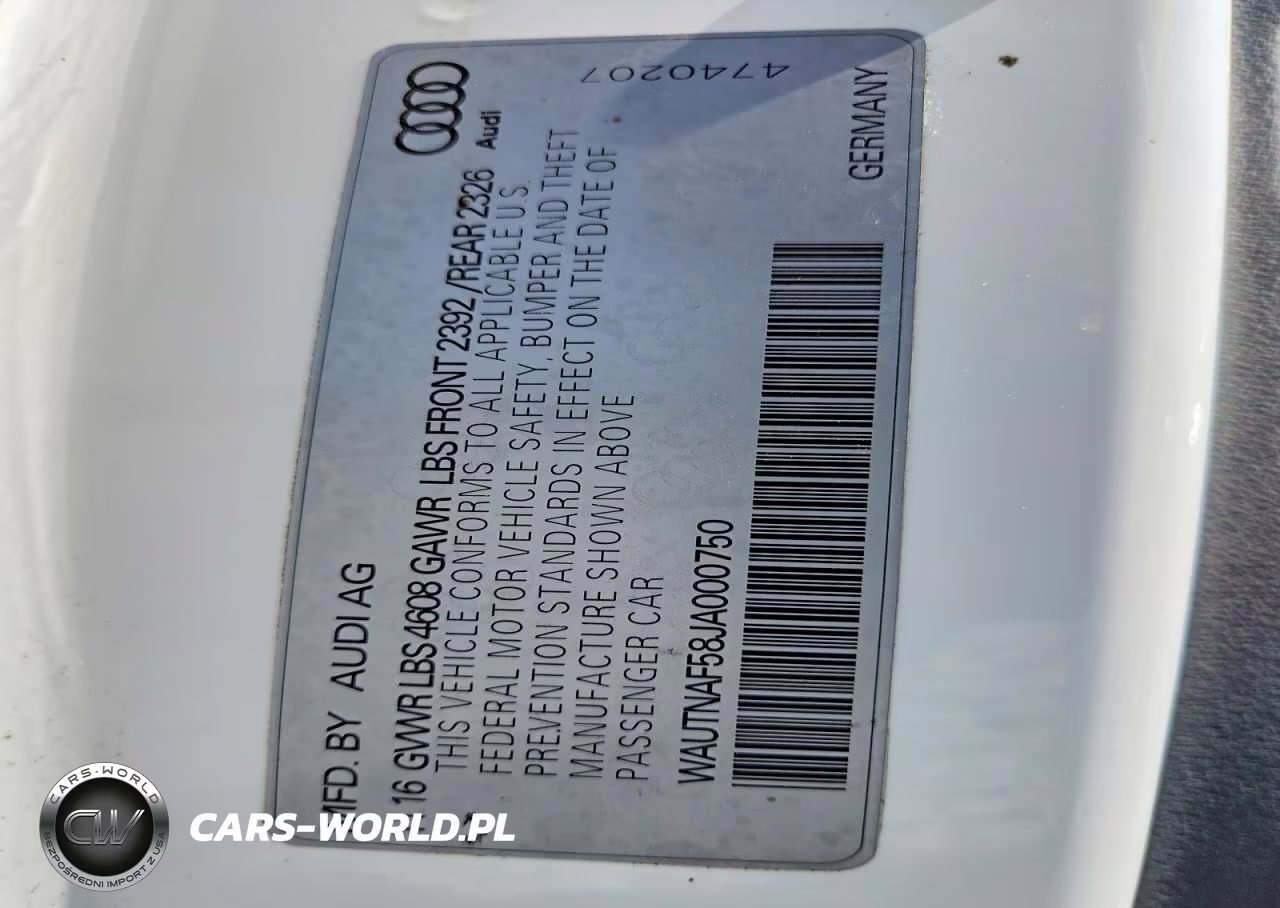 2018 Audi A5 Premium Plus S-Line VIN:WAUTNAF58JA000750 - 12