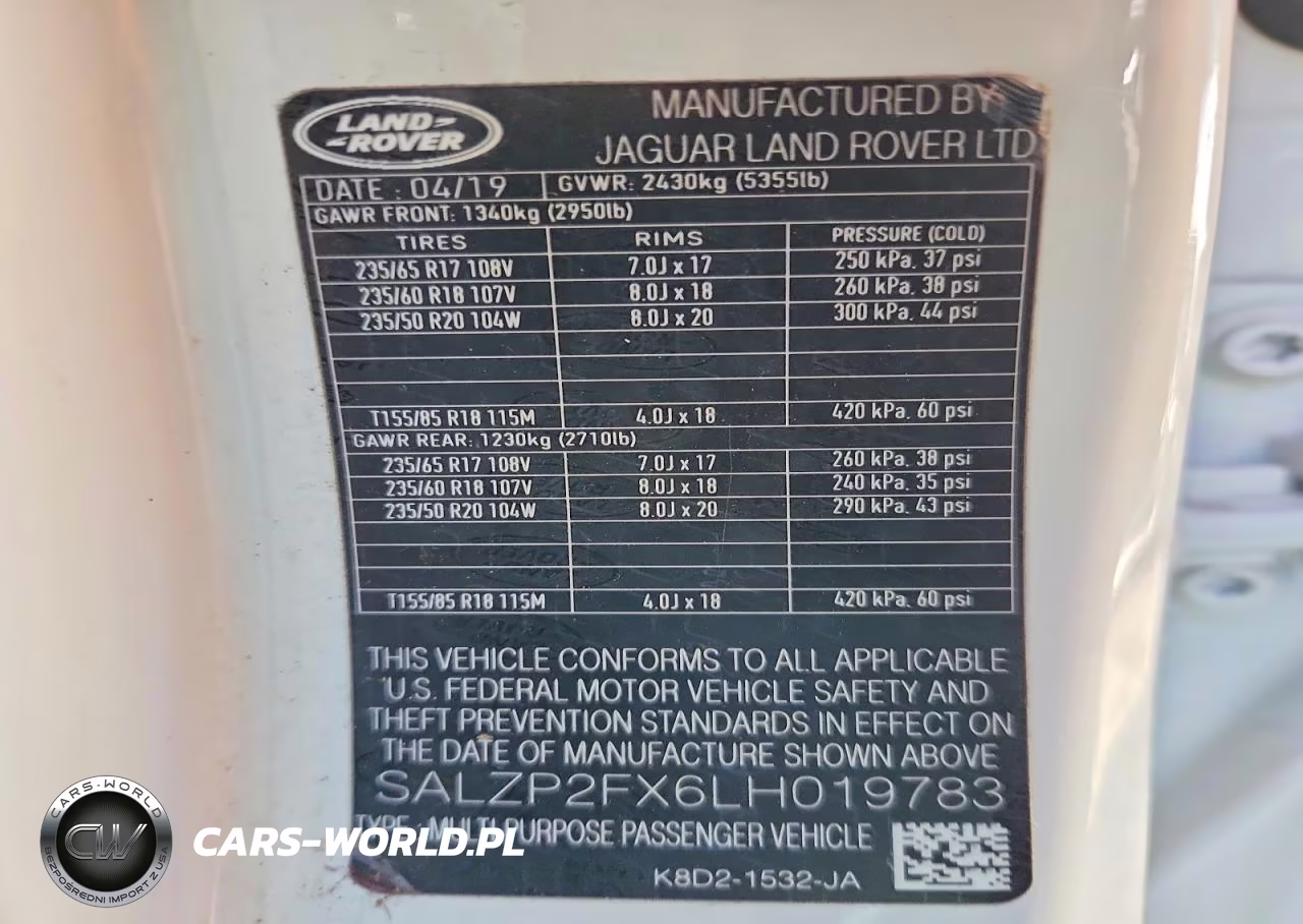 2020 Land Rover Range Rover Evoque Se VIN:SALZP2FX6LH019783 - 12