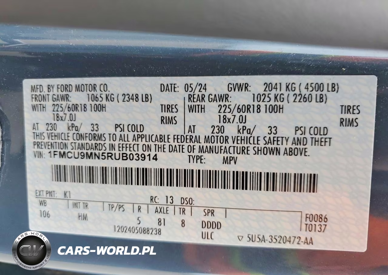 2024 Ford Escape St Line VIN:1FMCU9MN5RUB03914 - 12