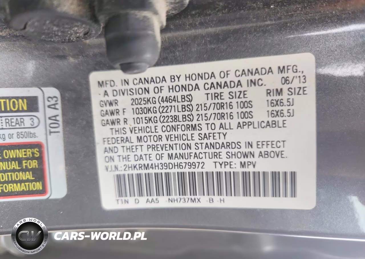 2013 Honda Cr-V Lx VIN:2HKRM4H39DH679972 - 12