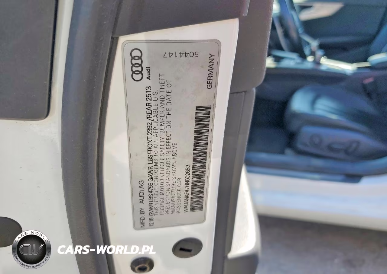 2017 Audi A4 Premium VIN:WAUANAF47HN002653 - 12