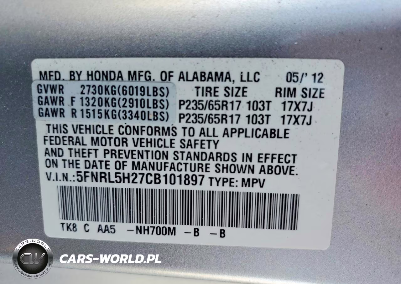 2012 Honda Odyssey Lx VIN:5FNRL5H27CB101897 - 13