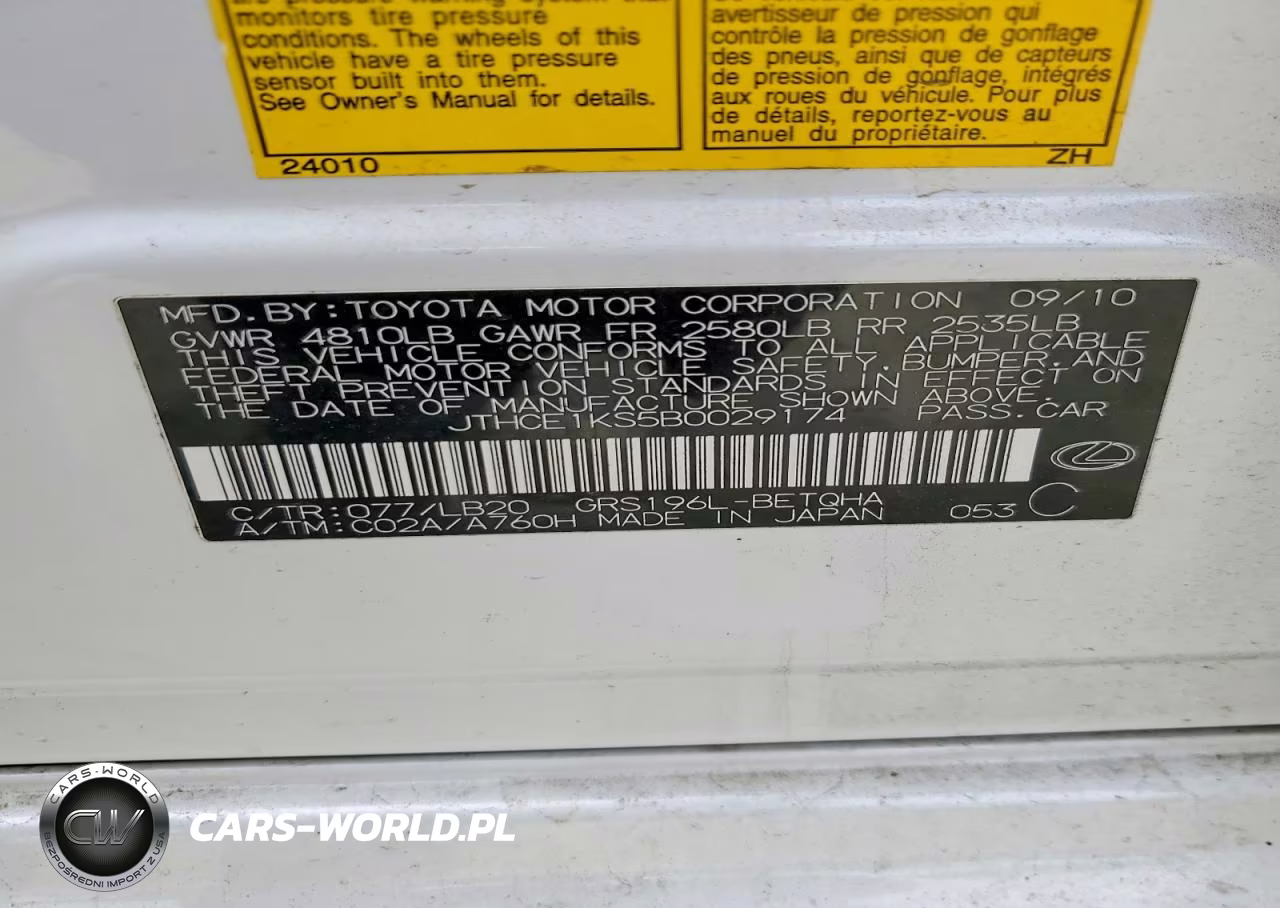 2011 Lexus Gs 350 VIN:JTHCE1KS5B0029174 - 12