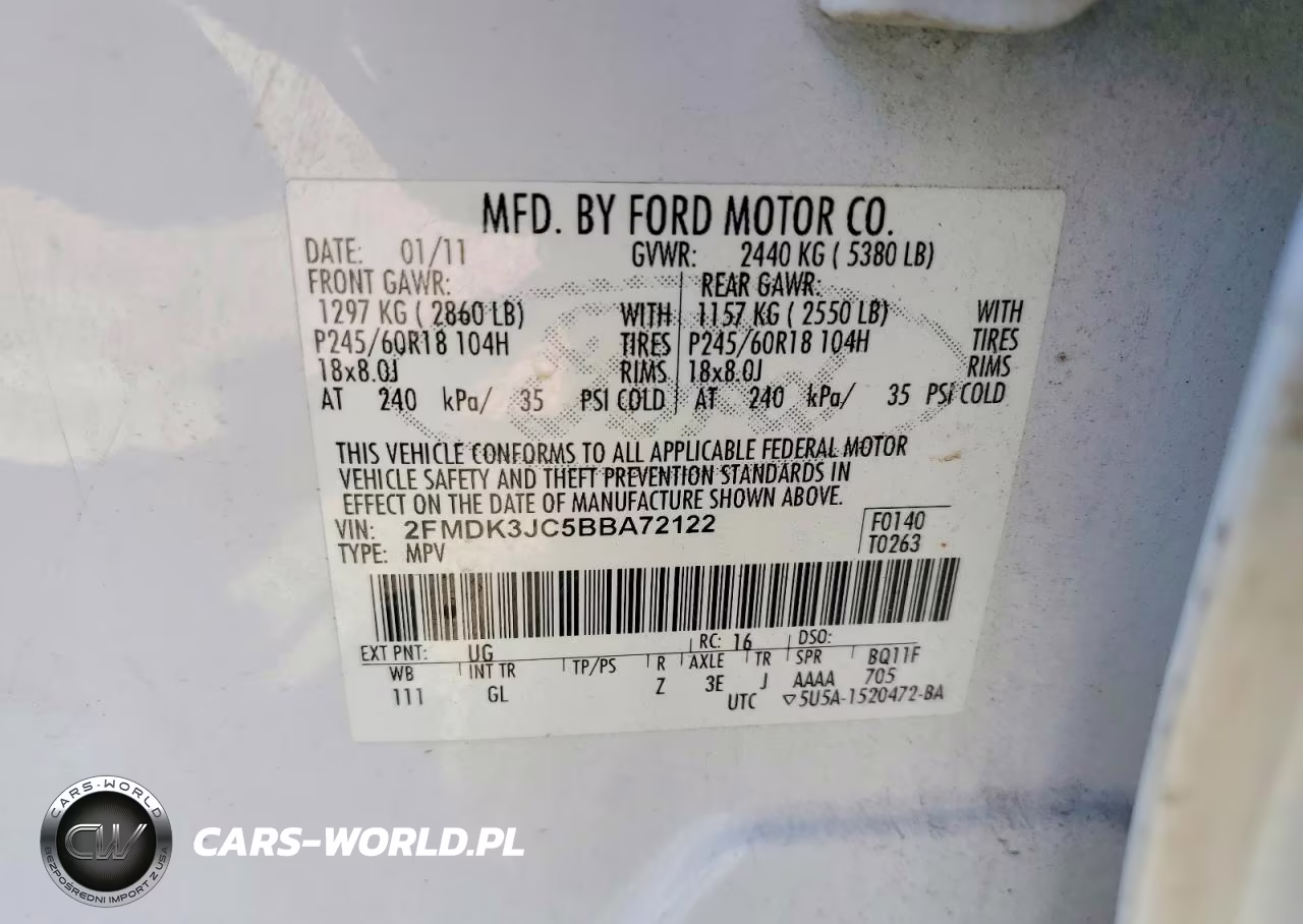2011 Ford Edge Sel VIN:2FMDK3JC5BBA72122 - 13