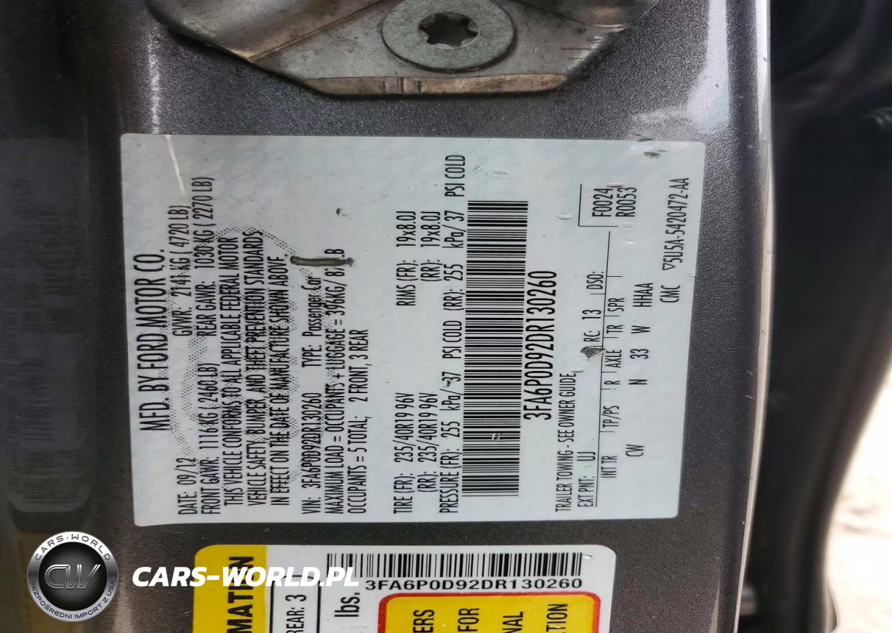 2013 Ford Fusion Titanium VIN:3FA6P0D92DR130260 - 13