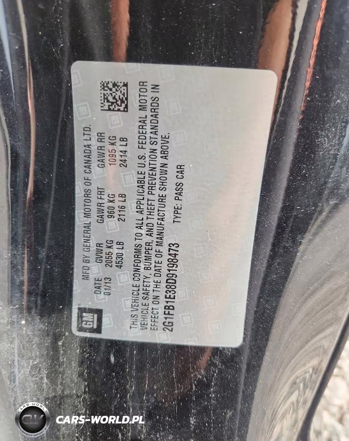 CHEVROLET CAMARO LT VIN:2G1FB1E38D9198473 - 12