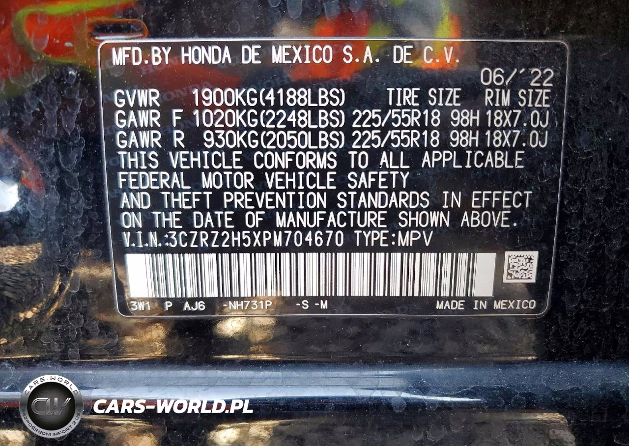 2023 Honda Hr-V Sport VIN:3CZRZ2H5XPM704670 - 12