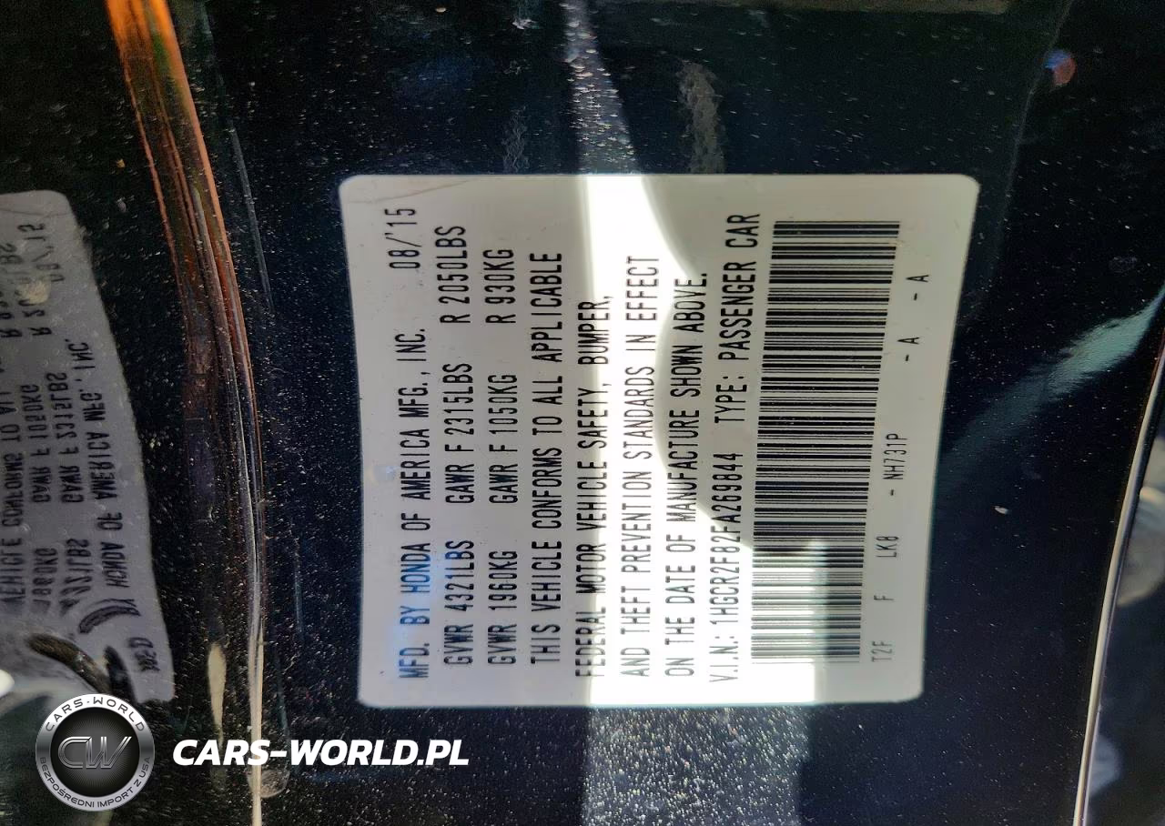 2015 Honda Accord Exl VIN:1HGCR2F82FA269844 - 13
