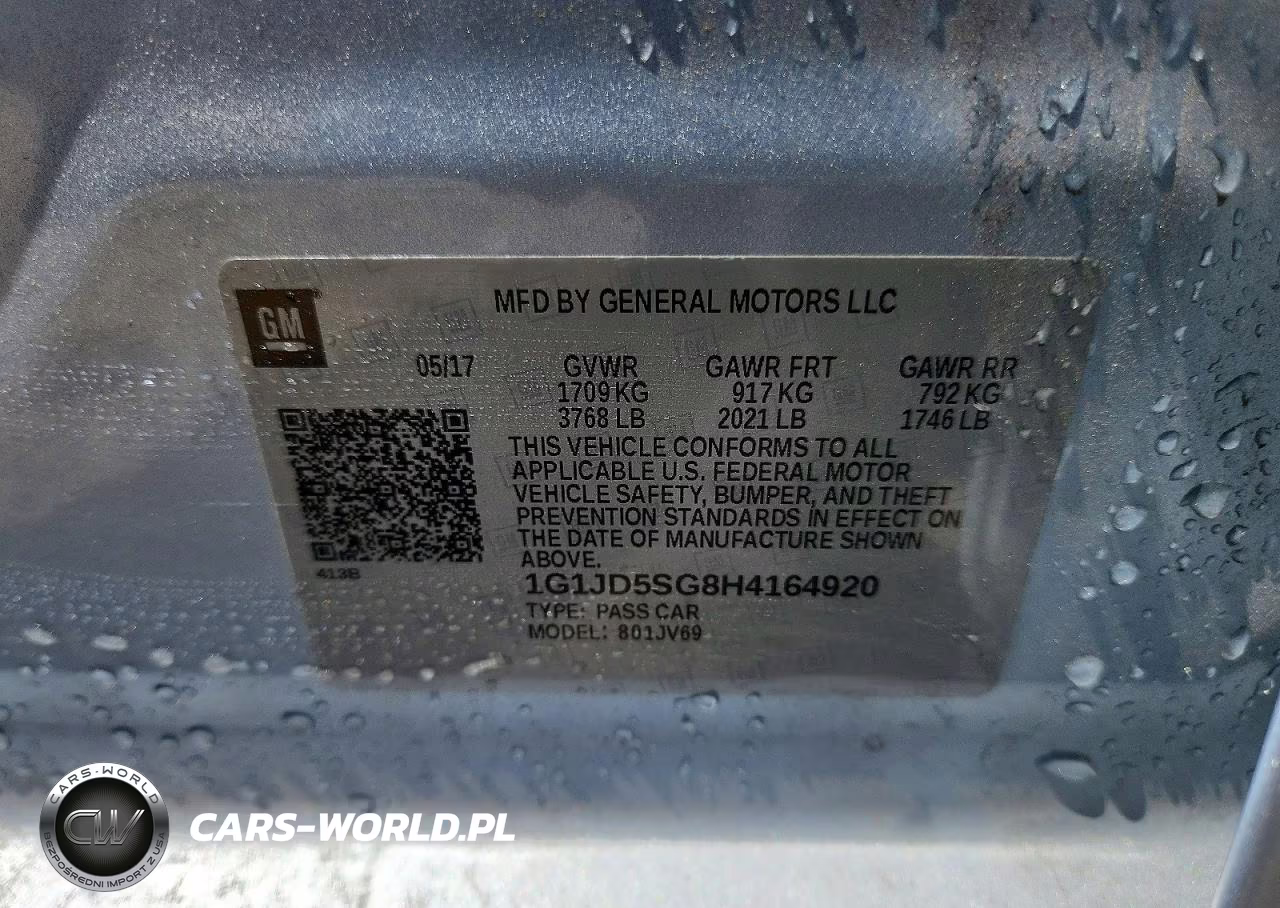 2017 Chevrolet Sonic Lt VIN:1G1JD5SG8H4164920 - 13