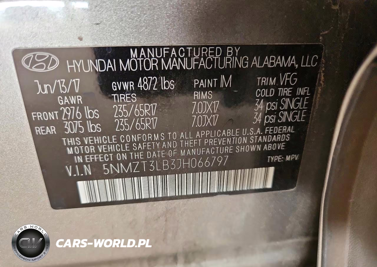 2018 Hyundai Santa Fe Sport 2.4L VIN:5NMZT3LB3JH066797 - 13