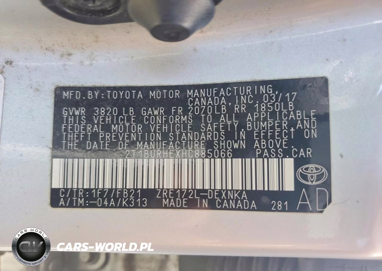 2017 Toyota Corolla Le VIN:2T1BURHEXHC885066 - 12