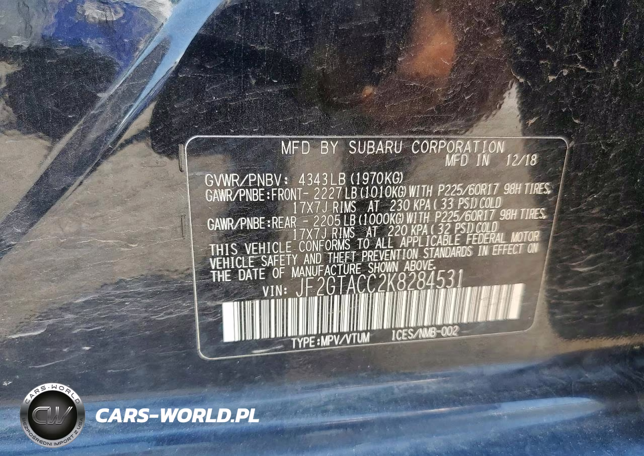 2019 Subaru Crosstrek Premium VIN:JF2GTACC2K8284531 - 13
