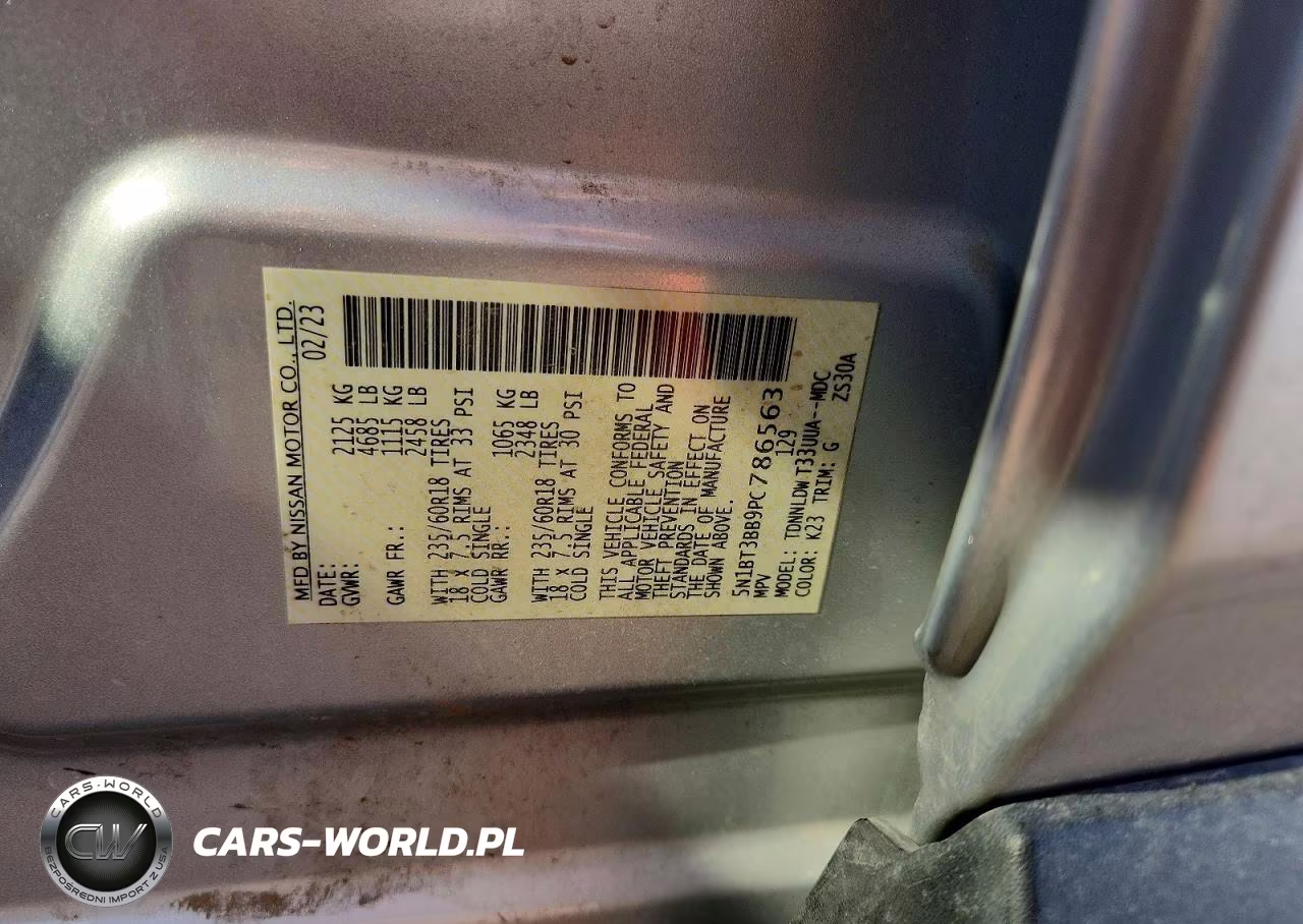 2023 Nissan Rogue Sv VIN:5N1BT3BB9PC786563 - 14