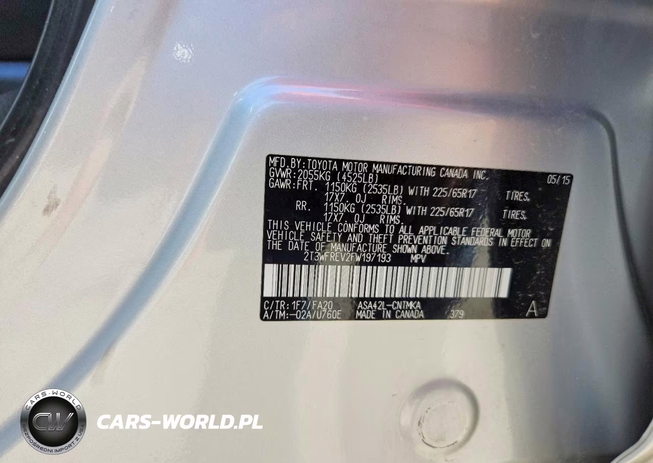 2015 Toyota Rav4 Xle VIN:2T3WFREV2FW197193 - 13