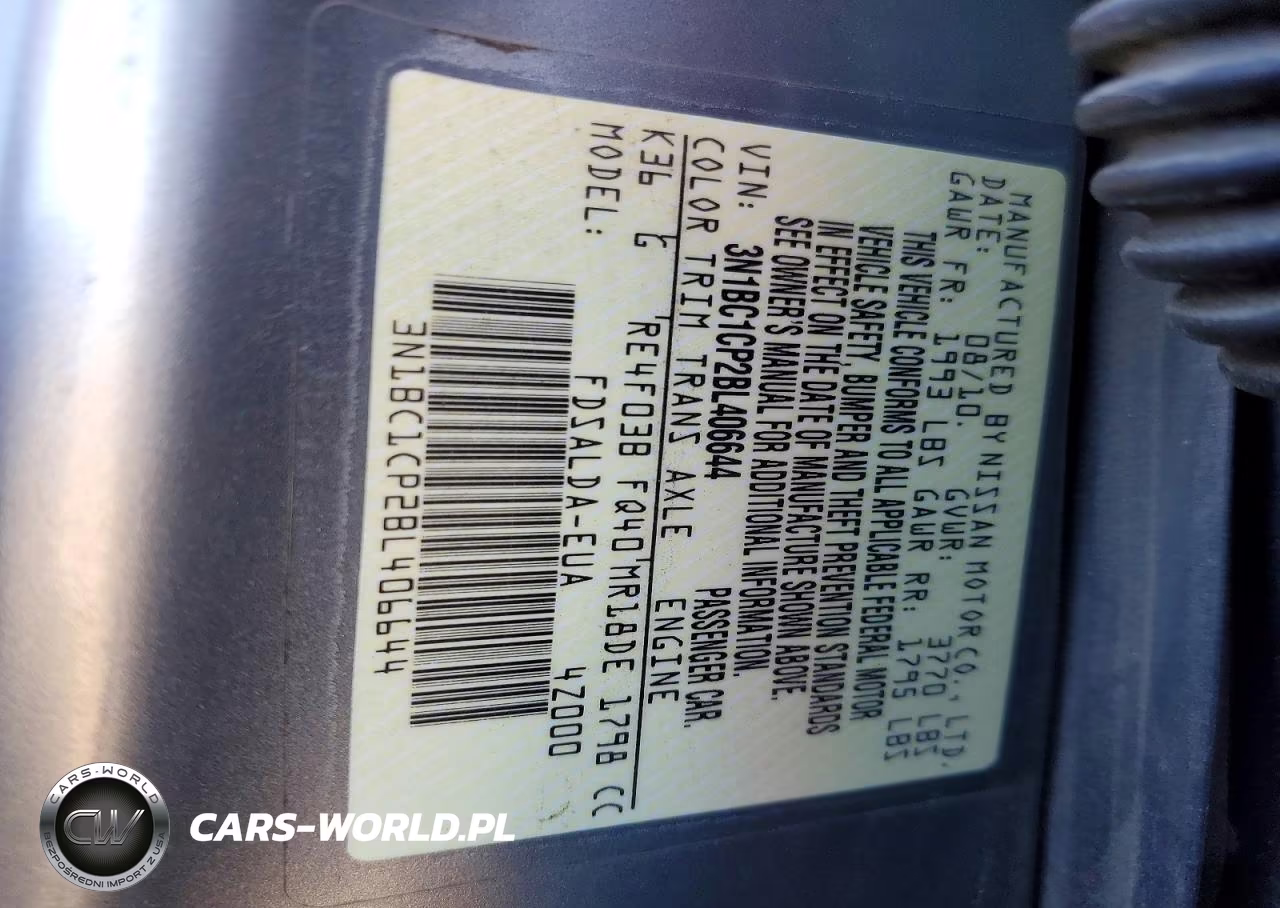 2011 Nissan Versa 1.8 S VIN:3N1BC1CP2BL406644 - 12
