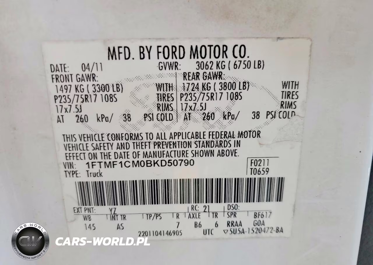 2011 Ford F150 VIN:1FTMF1CM0BKD50790 - 12