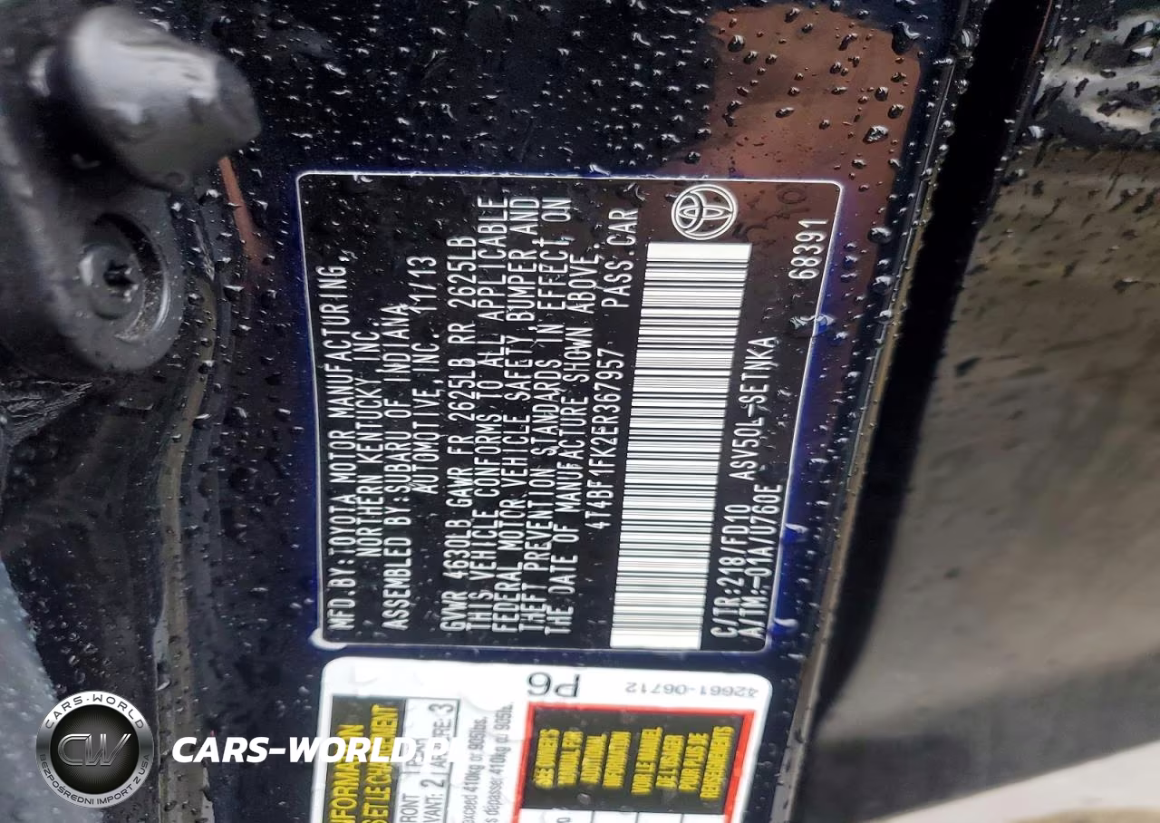 2014 Toyota Camry Le VIN:4T4BF1FK2ER367957 - 12