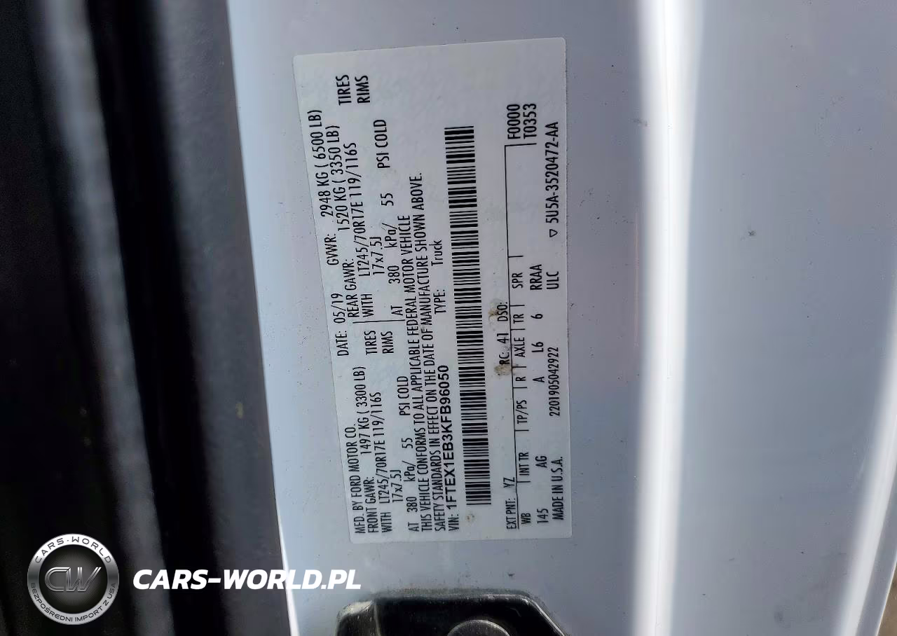 2019 Ford F150 Super Cab VIN:1FTEX1EB3KFB96050 - 12