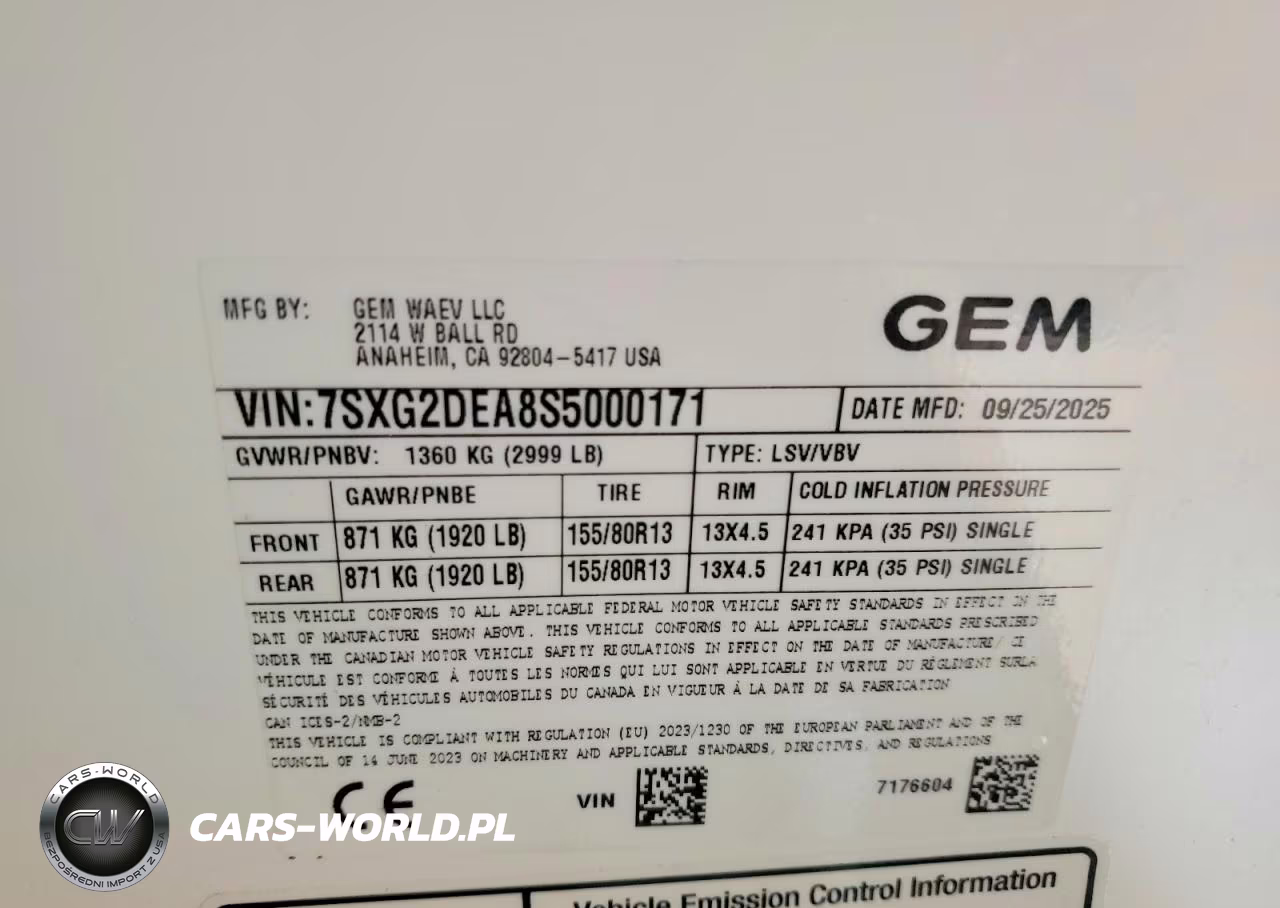 2025 Gem Golf Cart VIN:7SXG2DEA8S5000171 - 10
