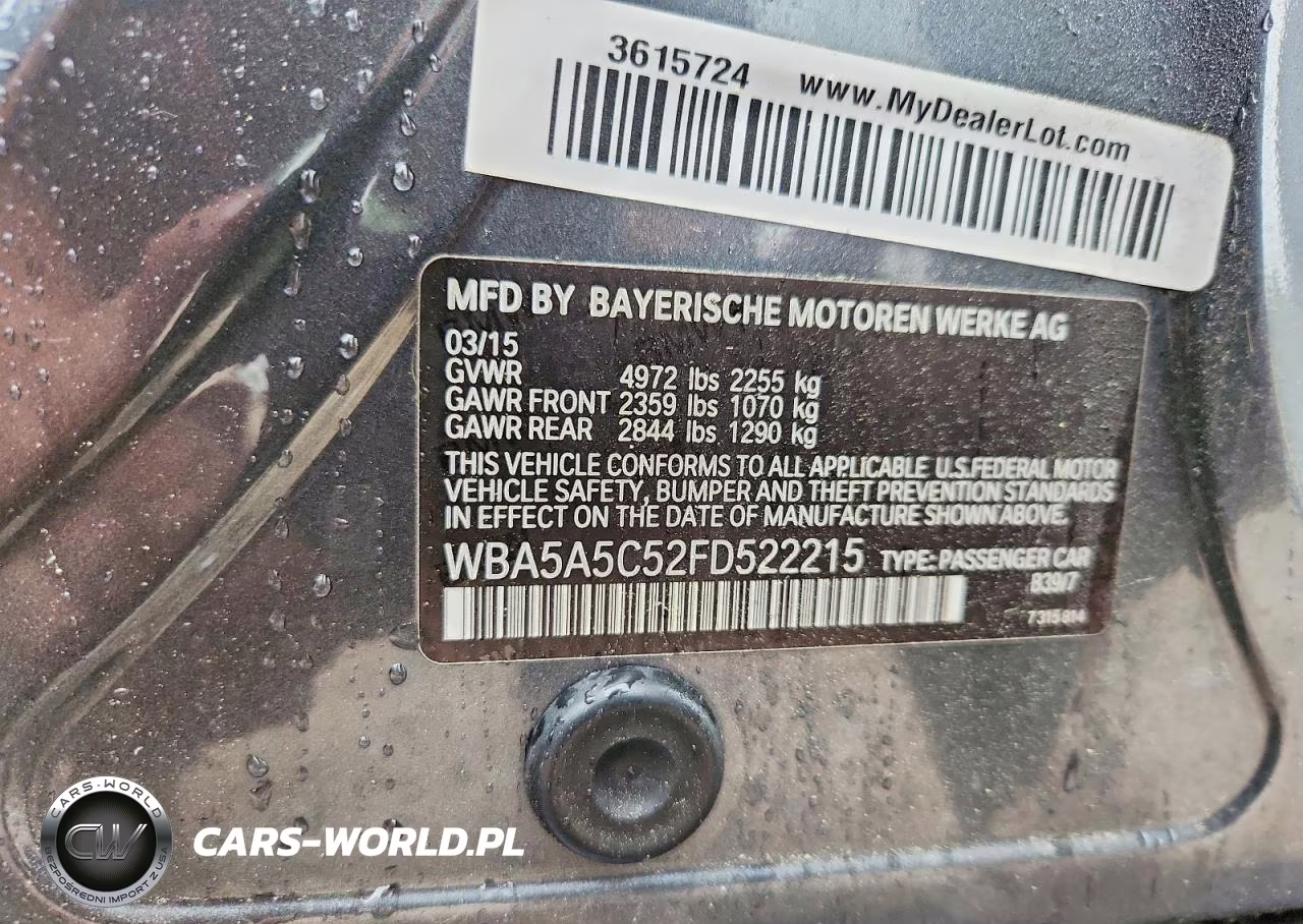 2015 BMW 528 I VIN:WBA5A5C52FD522215 - 12