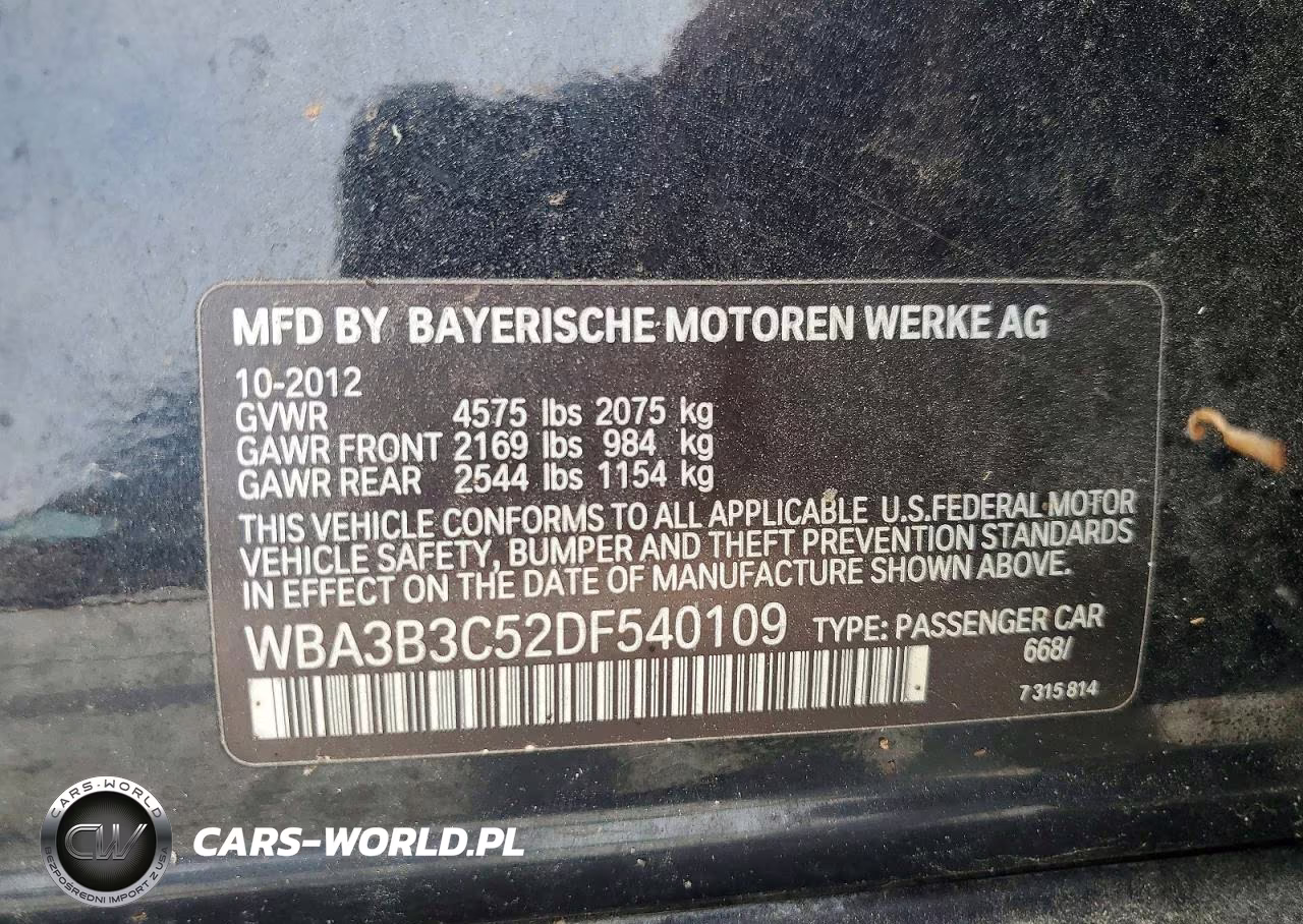 2013 BMW 328 Xi VIN:WBA3B3C52DF540109 - 13