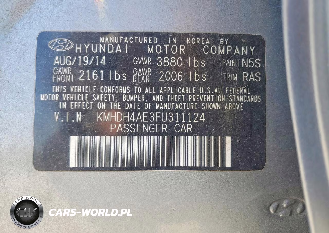 2015 Hyundai Elantra Se VIN:KMHDH4AE3FU311124 - 12