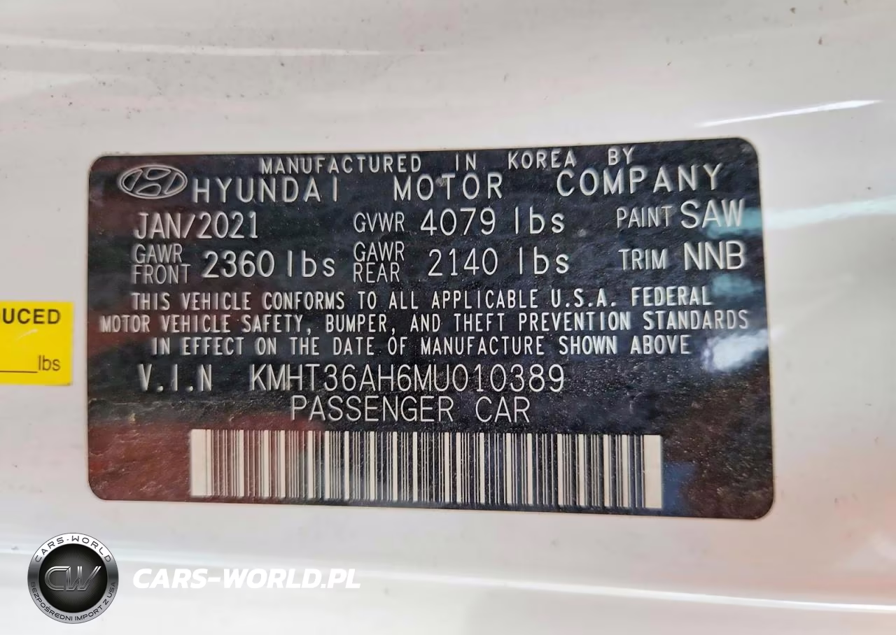 2021 Hyundai Veloster N VIN:KMHT36AH6MU010389 - 12