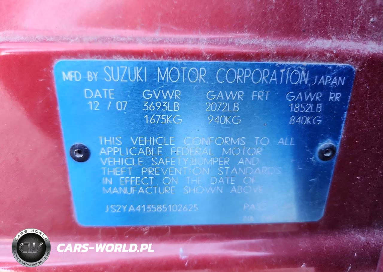 2008 Suzuki Sx4 Base VIN:JS2YA413585102625 - 14