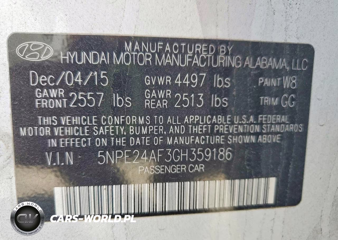 2016 Hyundai Sonata Se VIN:5NPE24AF3GH359186 - 12
